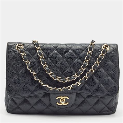 chanel chic caviar flap bag|Chanel Black Quilted Caviar Jumbo Timeless Classic Double .